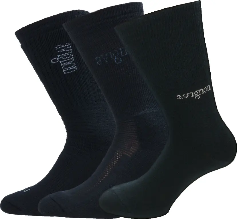Avignon Avignon Unisex Liner/Terry/Wool Thick Socks Basic Black