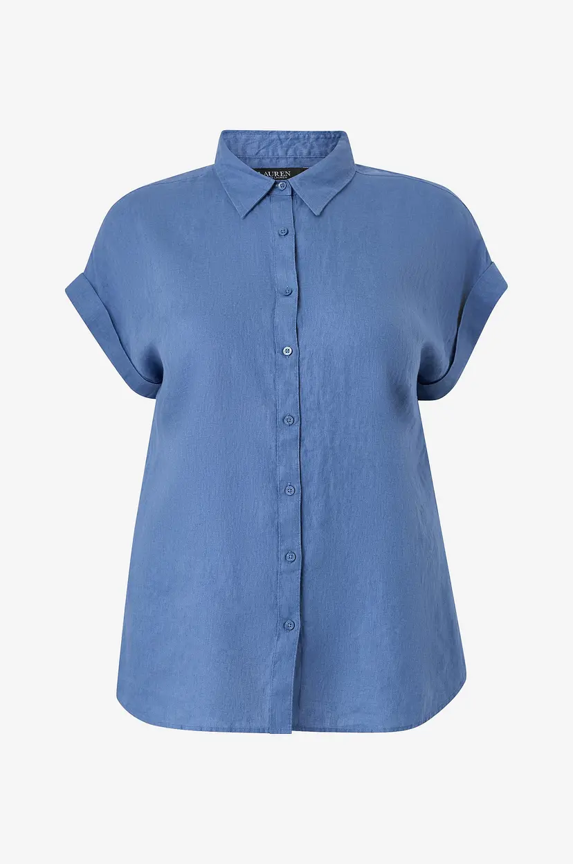 Lauren Ralph Lauren Curve Skjorte Broono Short Sleeve Shirt - Blå