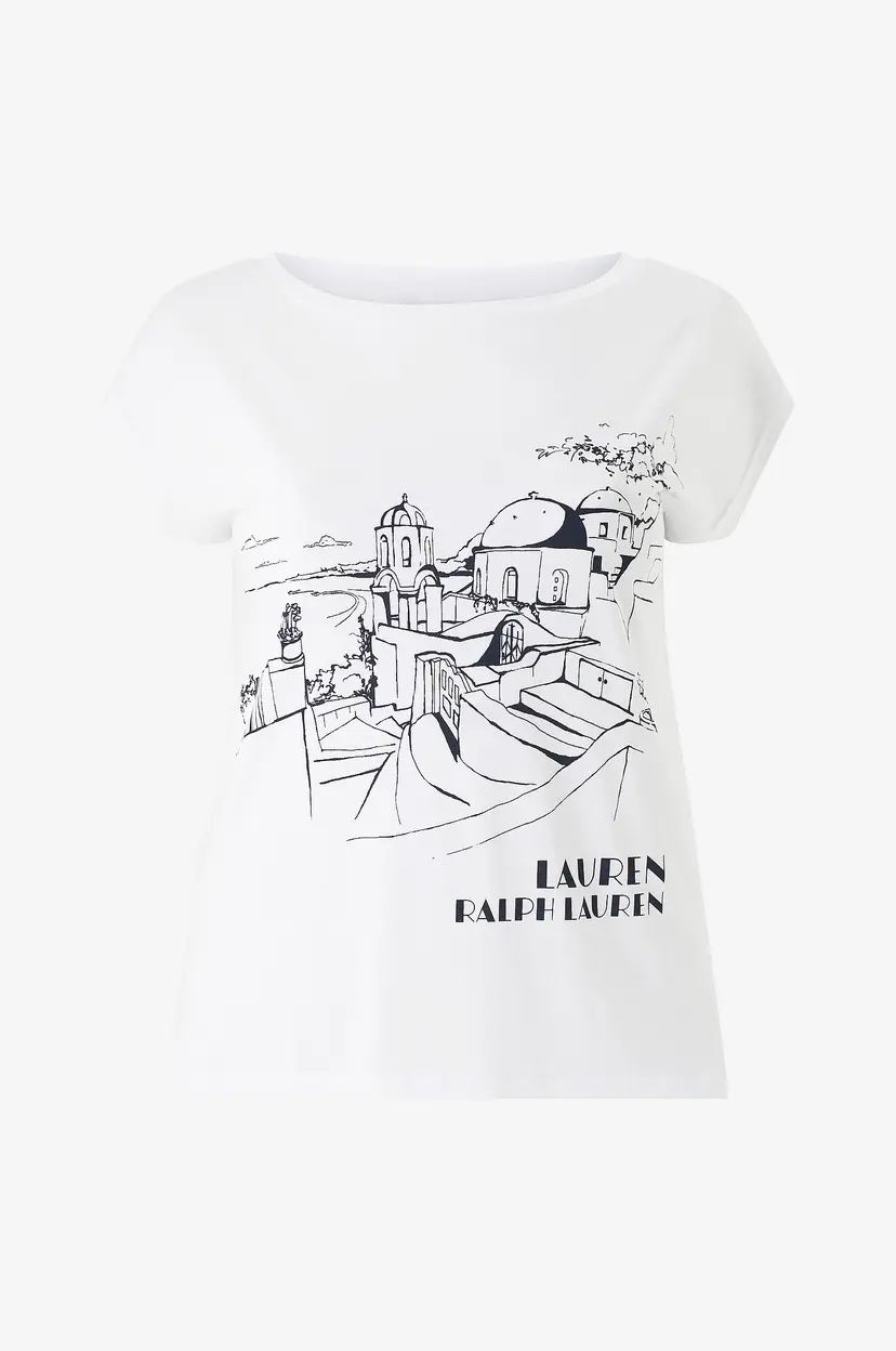Lauren Ralph Lauren Curve Topp Pima Micro Modal - Hvit