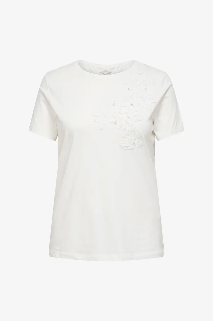 Only Carmakoma T-skjorte carDanielle Life S/s O-neck Reg Tee - Hvit
