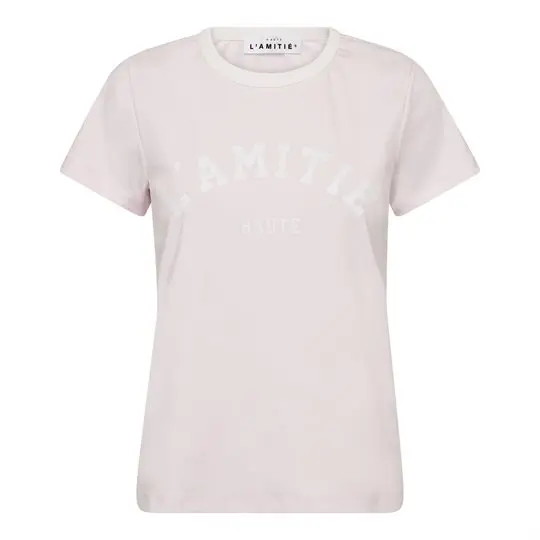 Haute L ' Amité Haute L ' Amitié - Neckline Logo Tee - Iced Rose