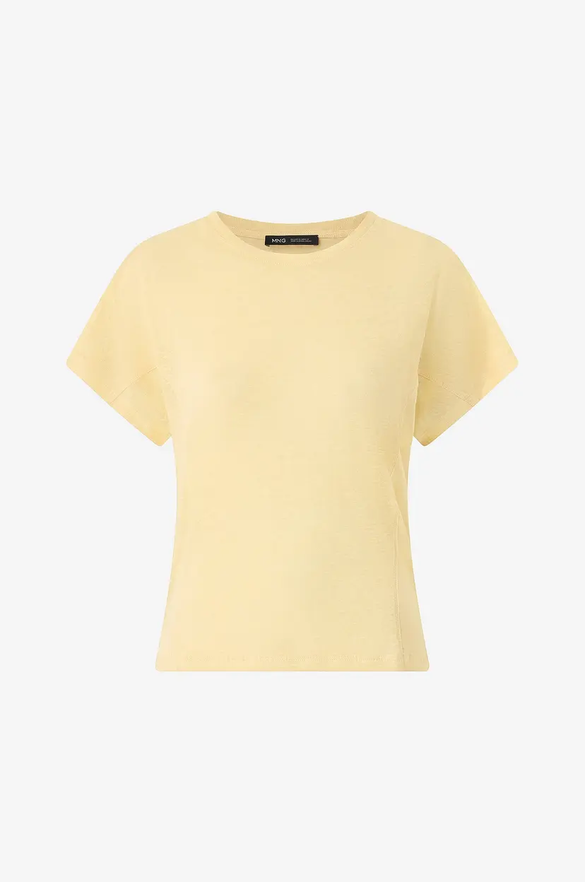Mango Topp i lin Linu - Gul
