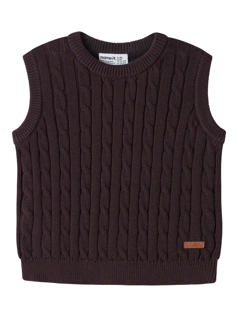 NAME IT Name It - Vest Raffat Chocolate Plum