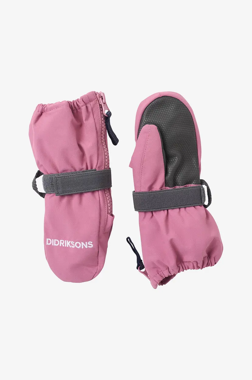 Didriksons Vintervotter Biggles Kids' Zip Mittens - Rosa