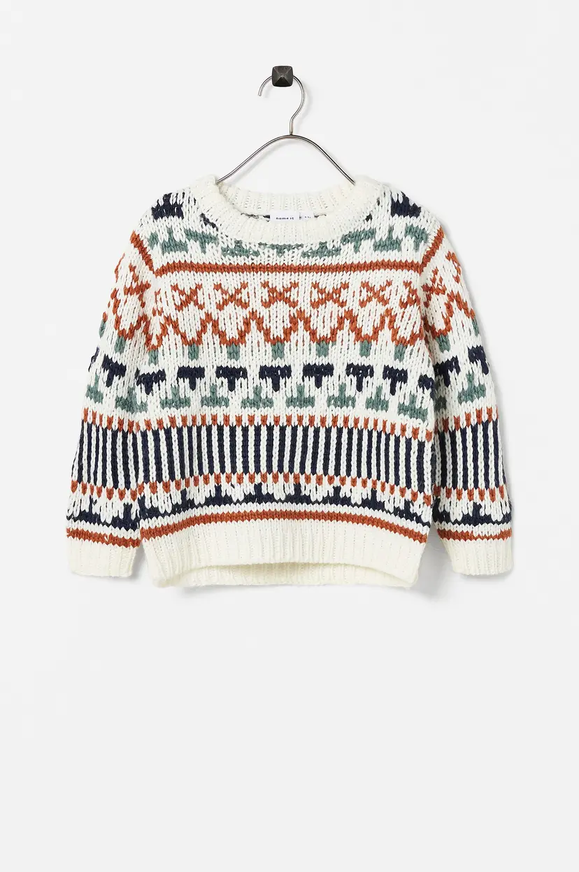 NAME IT Genser nmmOpalle LS Knit - Hvit