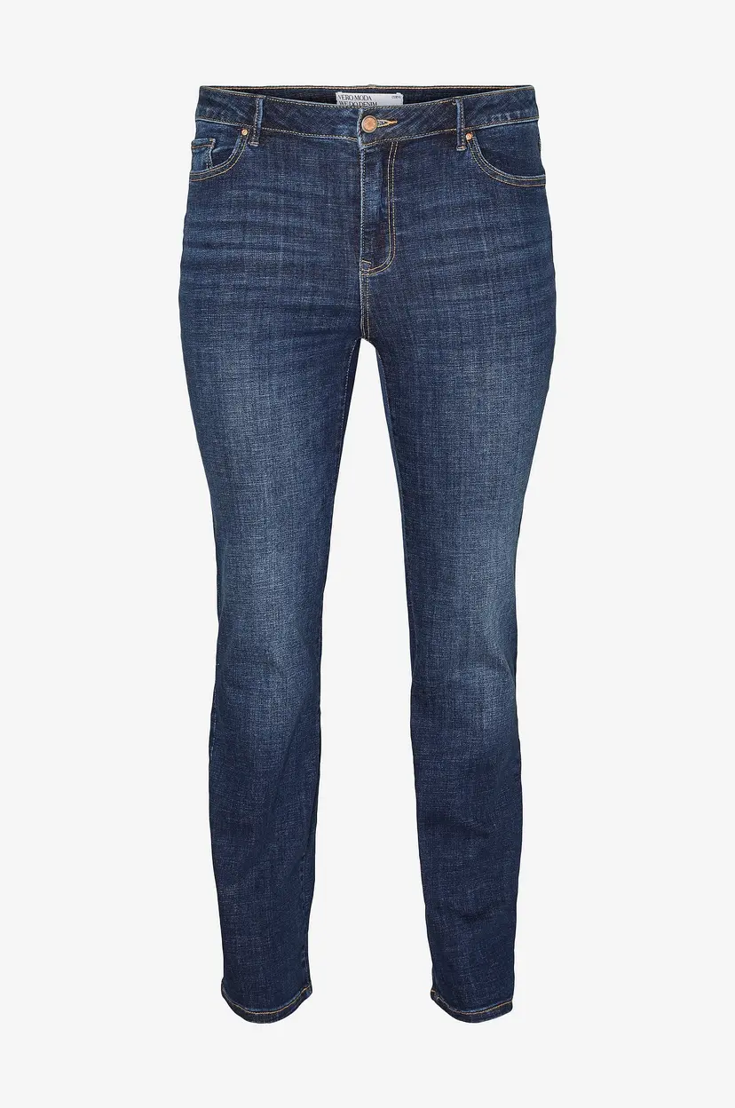 Vero Moda Curve Jeans vmcFlash MR Straight LI3300 - Blå