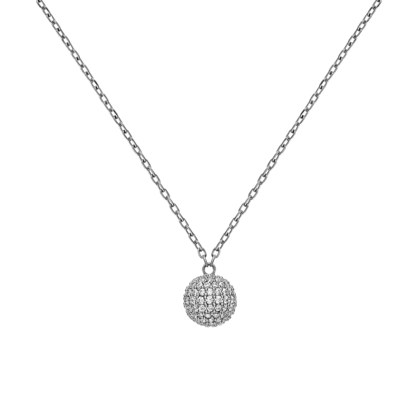 Daniel Wellington Silver Necklace Pavé Crystal Pendant | DW
