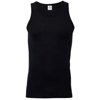 Dovre Dovre Rib Singlet Svart økologisk bomull Large Herre