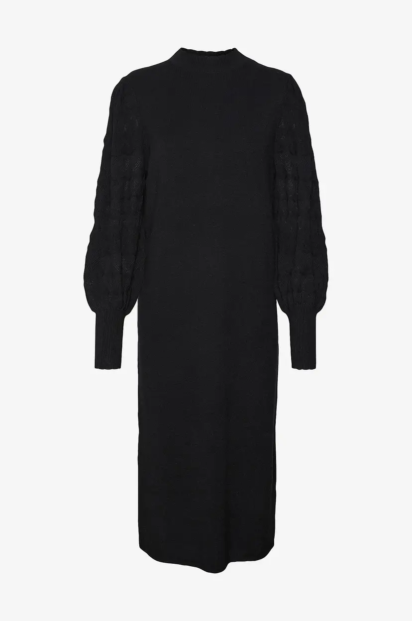 Vero Moda Kjole vmLimone LS Highneck Calf Dress GA - Svart