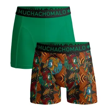 Muchachomalo Muchachomalo 2P Cotton Stretch Rastafarian Boxer Grønn Mønster bomull Medium Herre