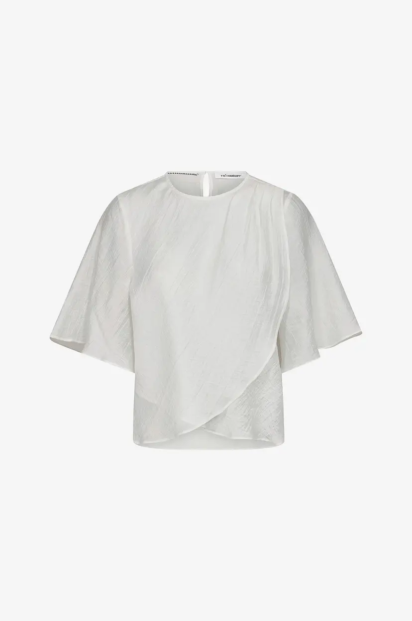 Co'couture Bluse Connycc Drape SS Blouse - Hvit