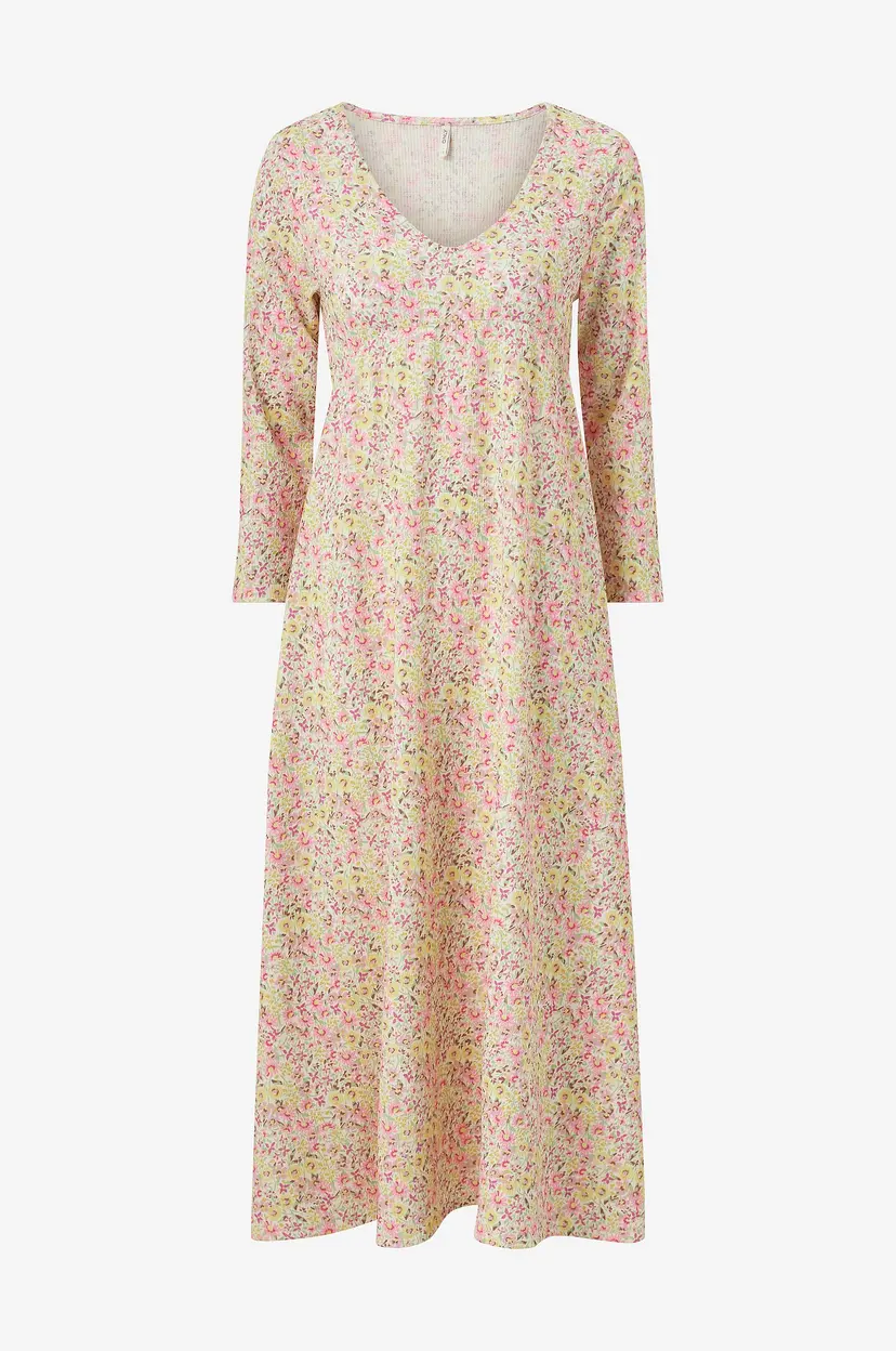 ONLY Kjole onlHillary 7/8 Long V-neck Dress - Flerfarget