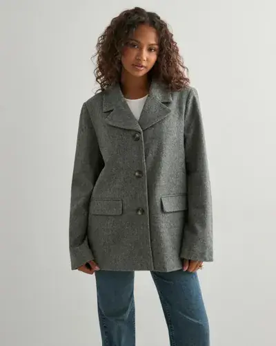 Pieces Pieces - Grå - Pcbianca Ls Blazer Jacket Noos