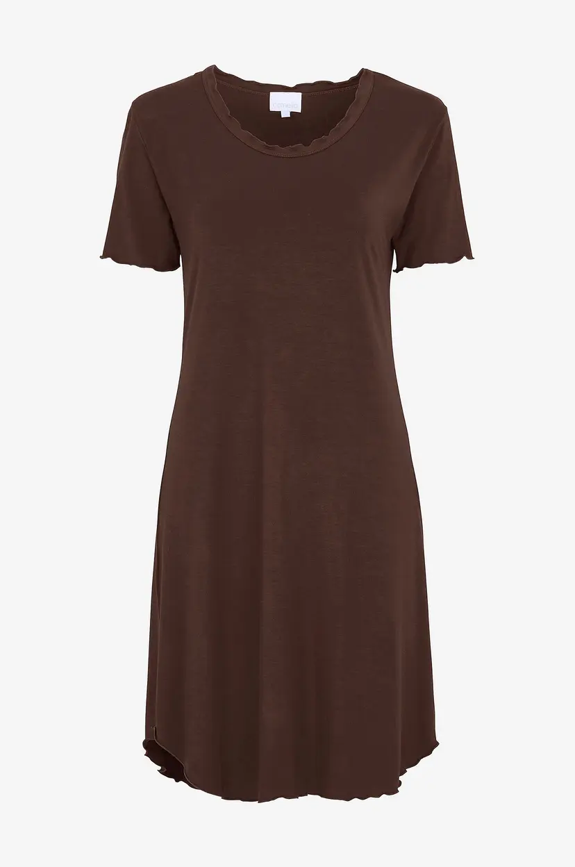 Damella Nattkjole Short Sleeve i bambusviskose - Brun