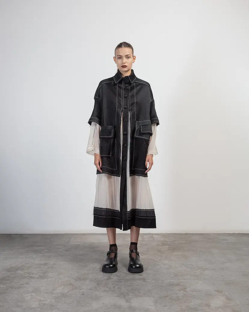 NU London NU London K24 15010 Black Long Jacket