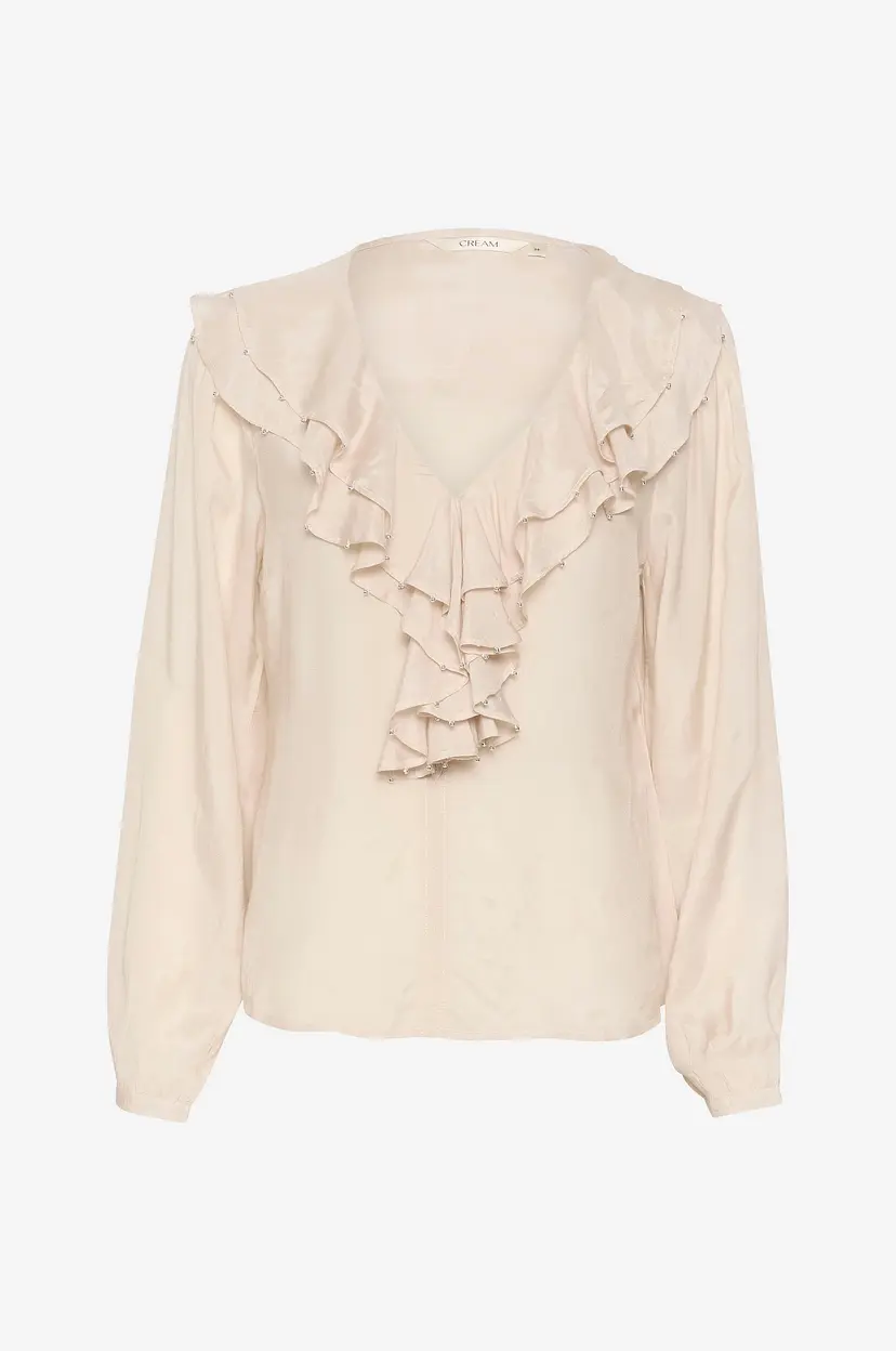 Cream Bluse crRinni Flounce Blouse - Beige