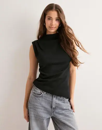 Vero Moda Vero Moda - Svart - Vmmille Sl Shoulder Asm Pad Top Jrs