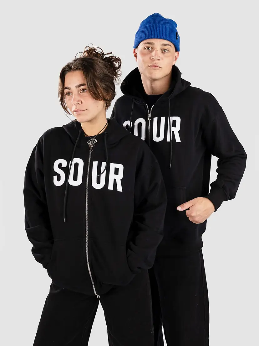 Sour Solution Sour Solution Army Hettegenser med glidelås svart
