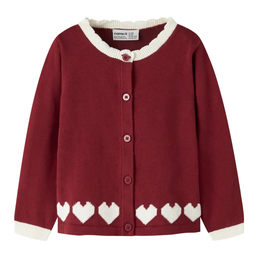 NAME IT Name It - Julecardigan Fralbos Red Dahlia