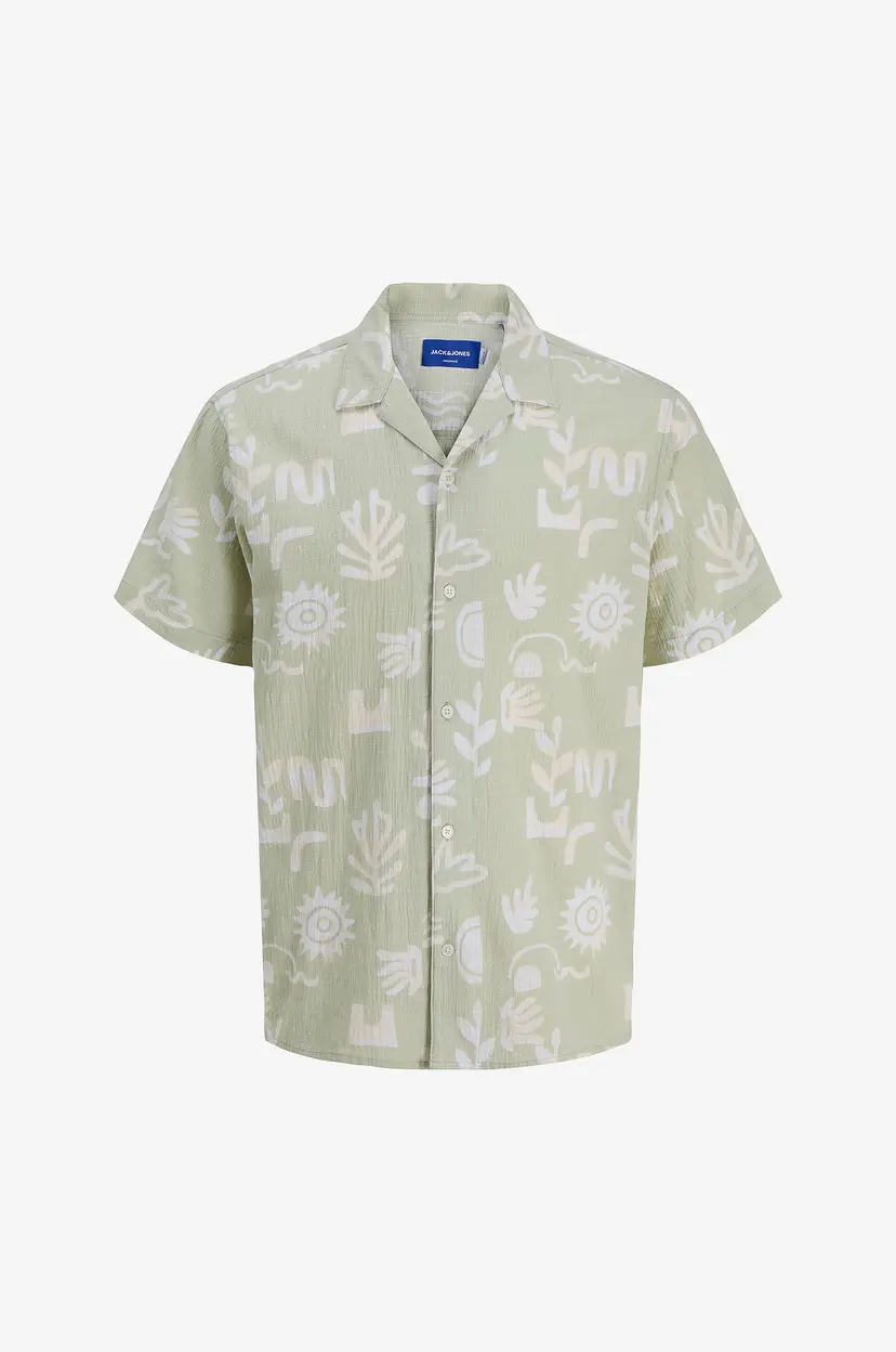 Jack & Jones Junior Skjorte jorLuke Crinkle Aop Shirt SS Jnr - Grønn