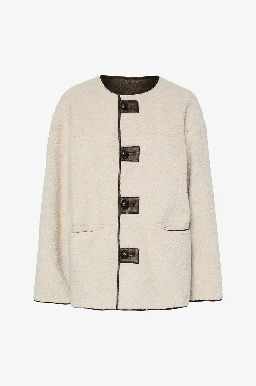 Pieces Jakke pcJulie Reversible Teddy Coated - Beige