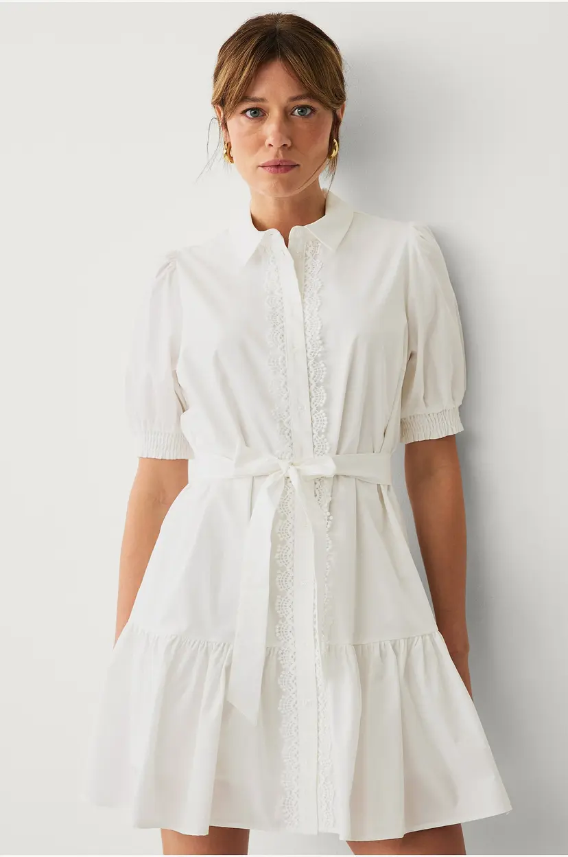 Vila Kjole viCorly 2/4 Short Shirt Dress - Hvit