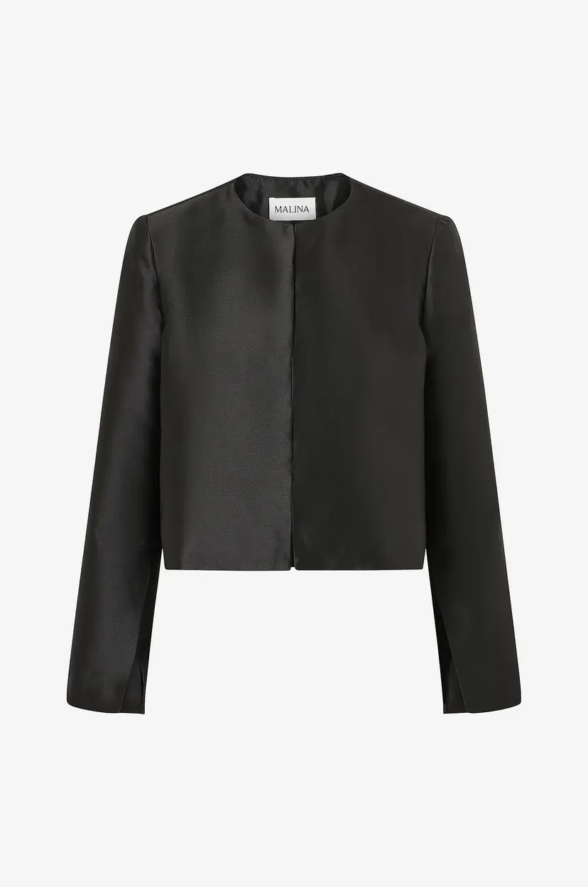 By Malina Bluse Ruthie Slit-Sleeve Satin Blouse - Svart