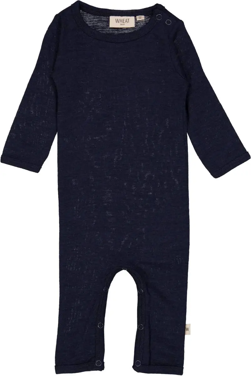 Wheat Wheat Plain Ull Jumpsuit Navy (74 / 9 mnd)