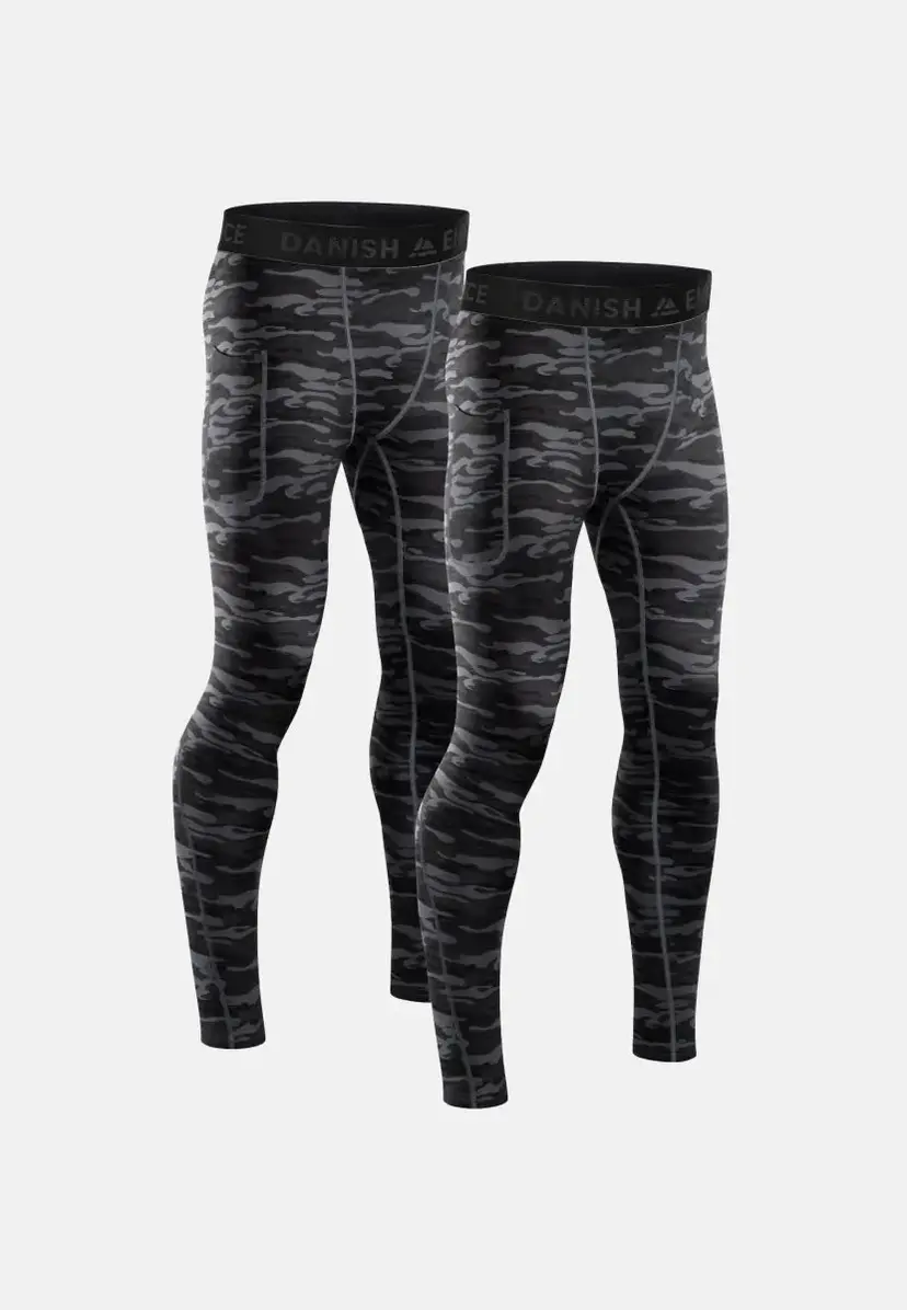DANISH ENDURANCE KOMPRESSIONSTIGHTS fra DANISH ENDURANCE, Grå Camo, M