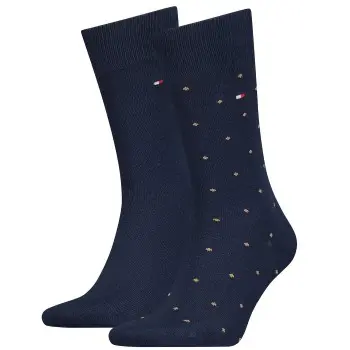 Tommy Hilfiger Tommy Hilfiger Strømper 2P Men Dot Socks Blå/Brun Str 39/42 Herre