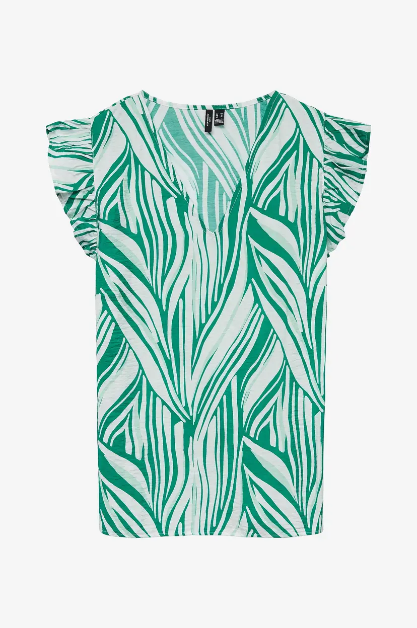 Vero Moda Curve Topp vmcJosie SL V-neck Wvn GA Cur - Grønn