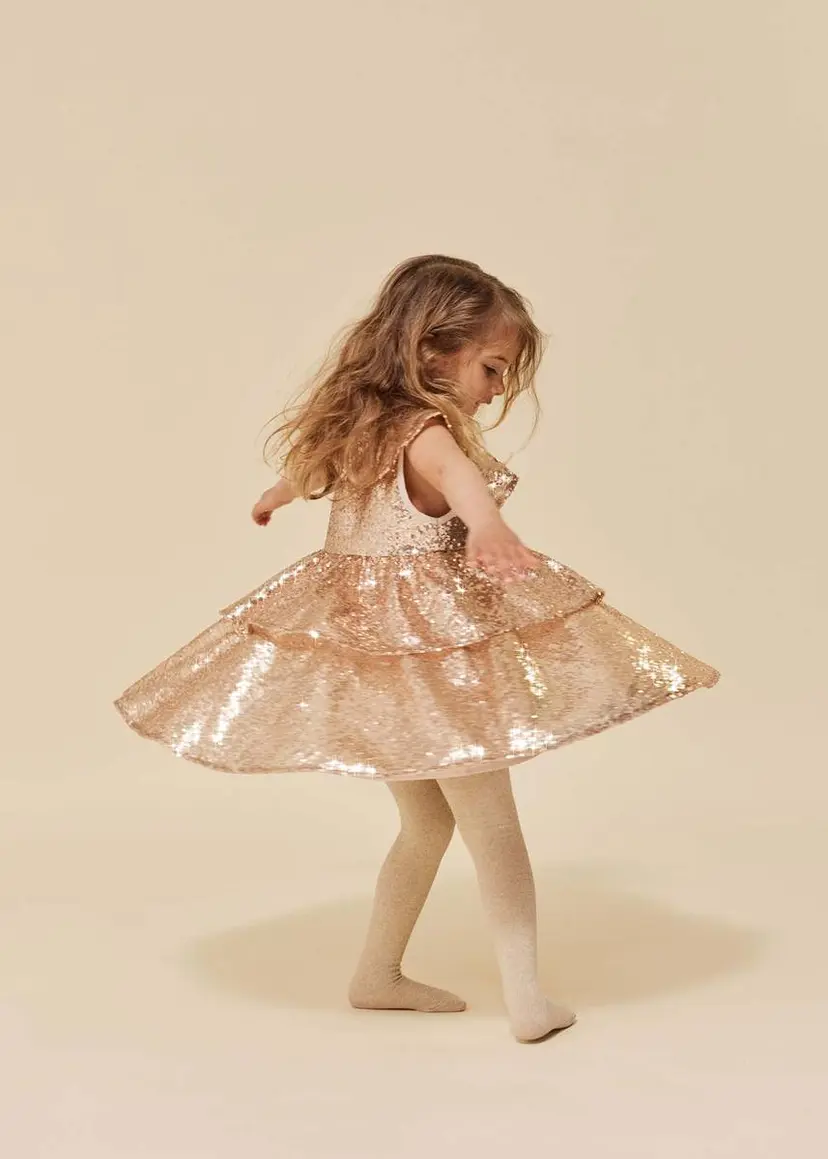 Konges Sløjd Konges Sløjd Starla Sequin Kjole Gold Blush (98 /3 år)