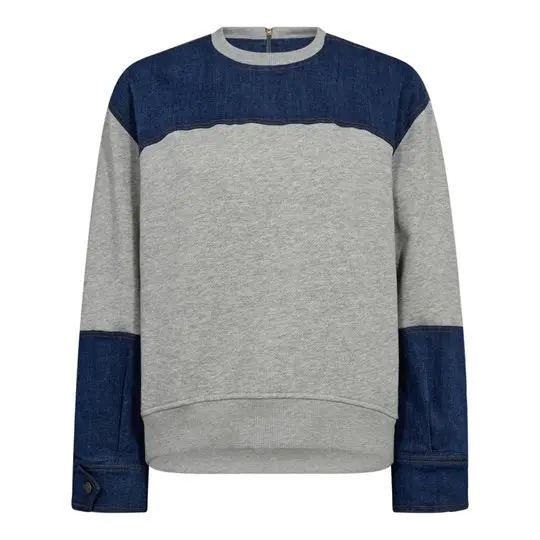 Co Couture Co' Couture - Candiz Denim Mix Sweat - Grey Melange