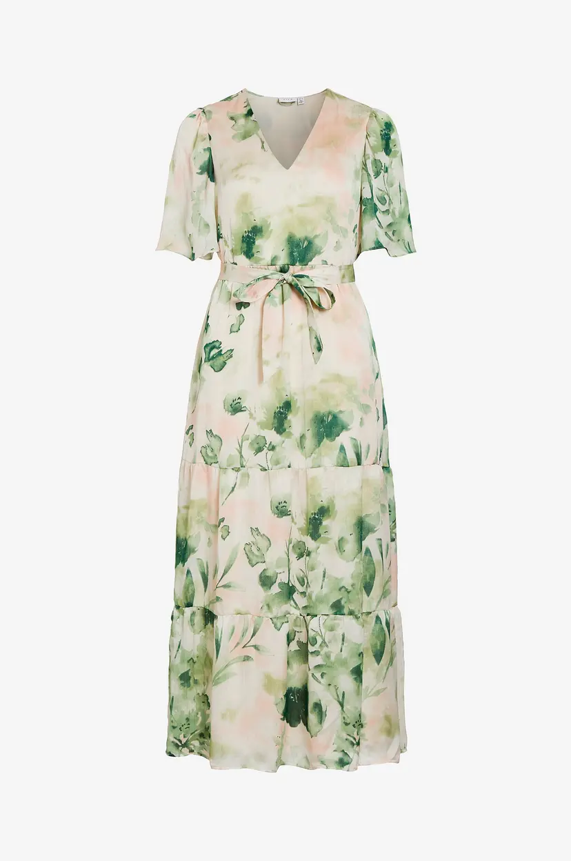 Vila Maxikjole viMolina V-neck 2/4 Ankle Dress - Beige