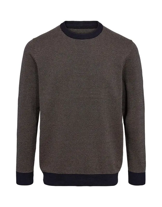 Black Blue O-neck knit