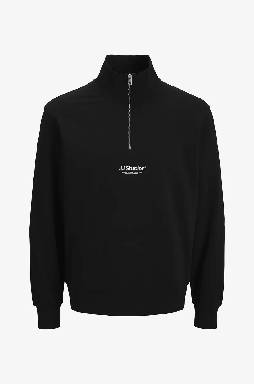 Jack & Jones Junior Collegegenser jjeSoho Sweat Quarter Zip HN J - Svart