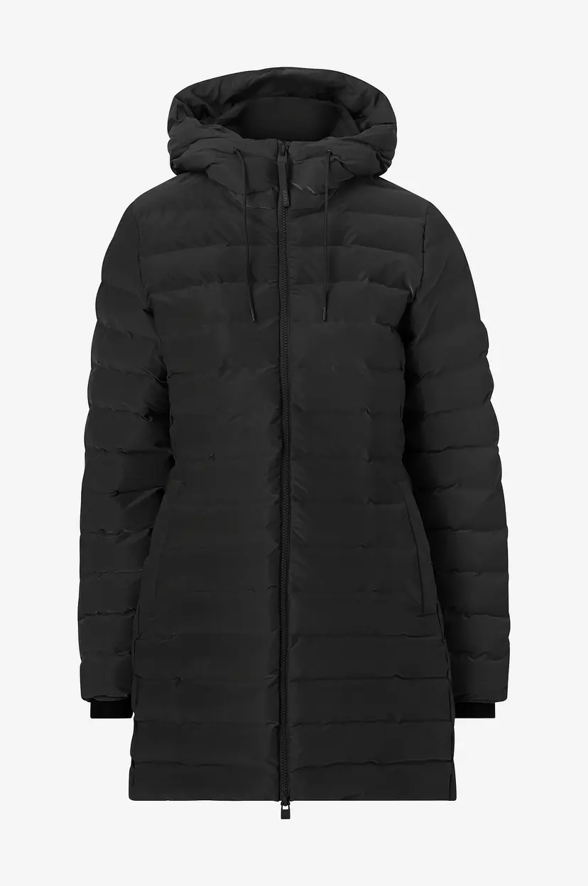 Rains Jakke Lohja Long Puffer Curve Jacket W3t3 - Svart