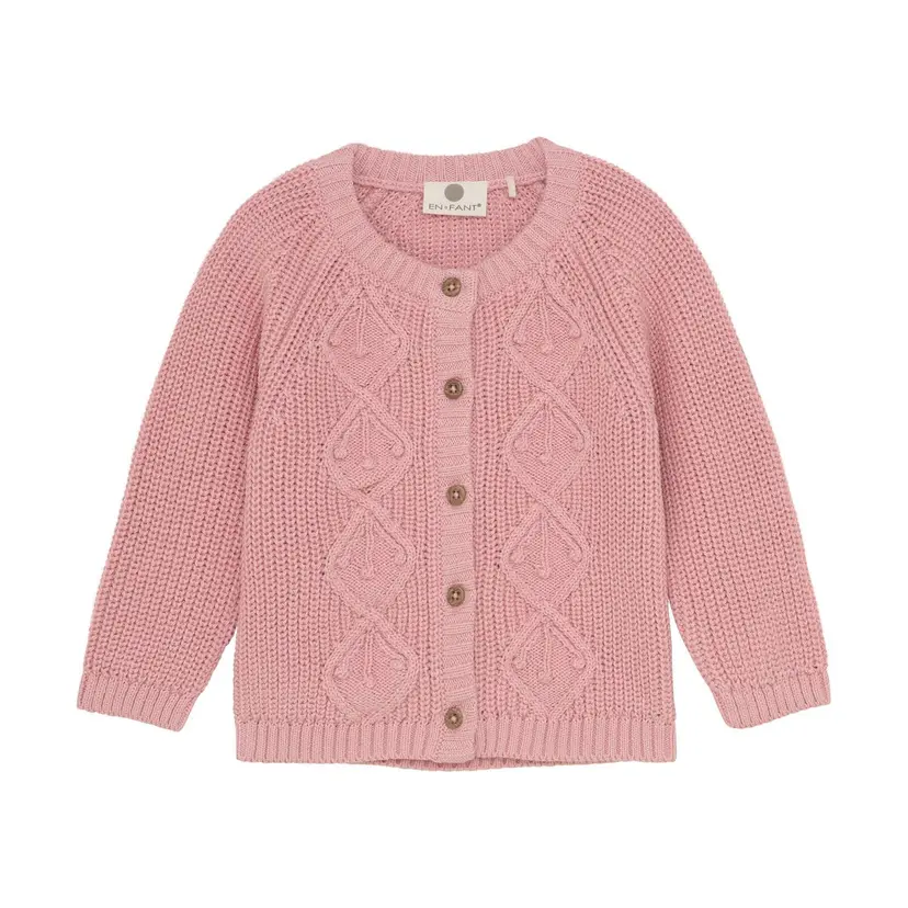 En Fant En Fant Cardigan Knit Bridal Rose (80 / 1 år)