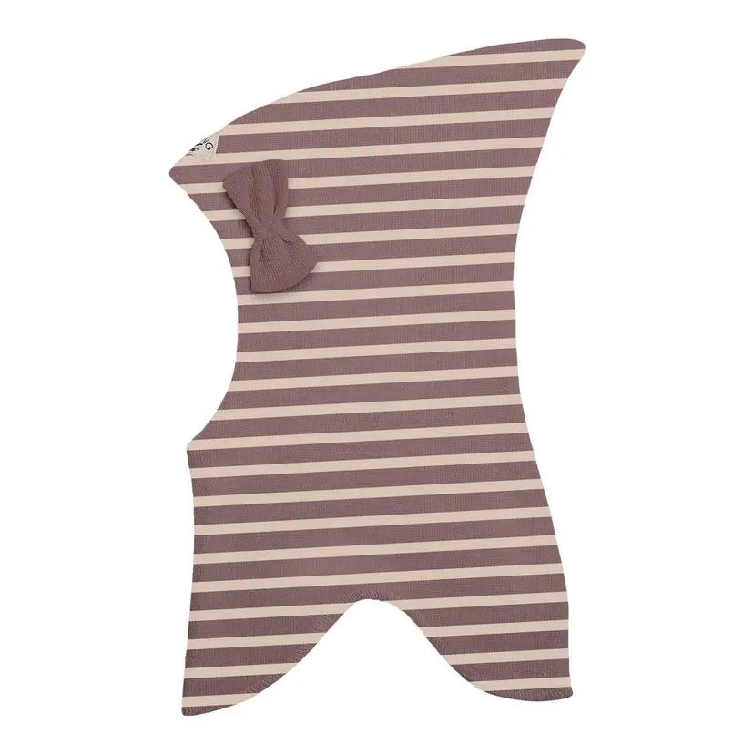 Racing Kids Racing Kids Stripete Ull Balaclava Med Sløyfe Dusty Purple