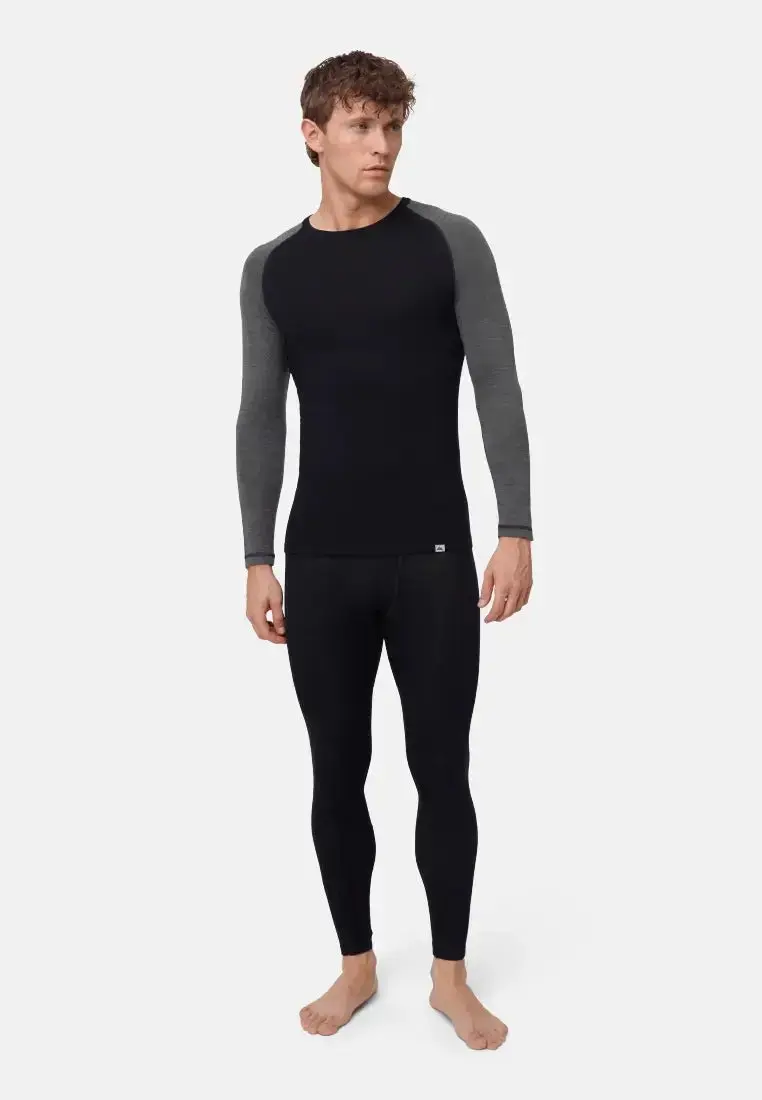 DANISH ENDURANCE MERINO SKIUNDERTØJ til mænd fra DANISH ENDURANCE, Sort/Mørkegrå, XL, Blød Merinould, Åndbart Materiale