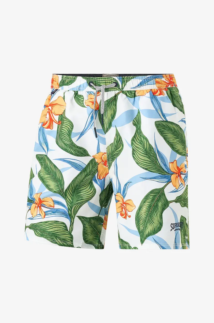 Superdry Badebukse Hawaiian Print 16 Swim Short - Grønn