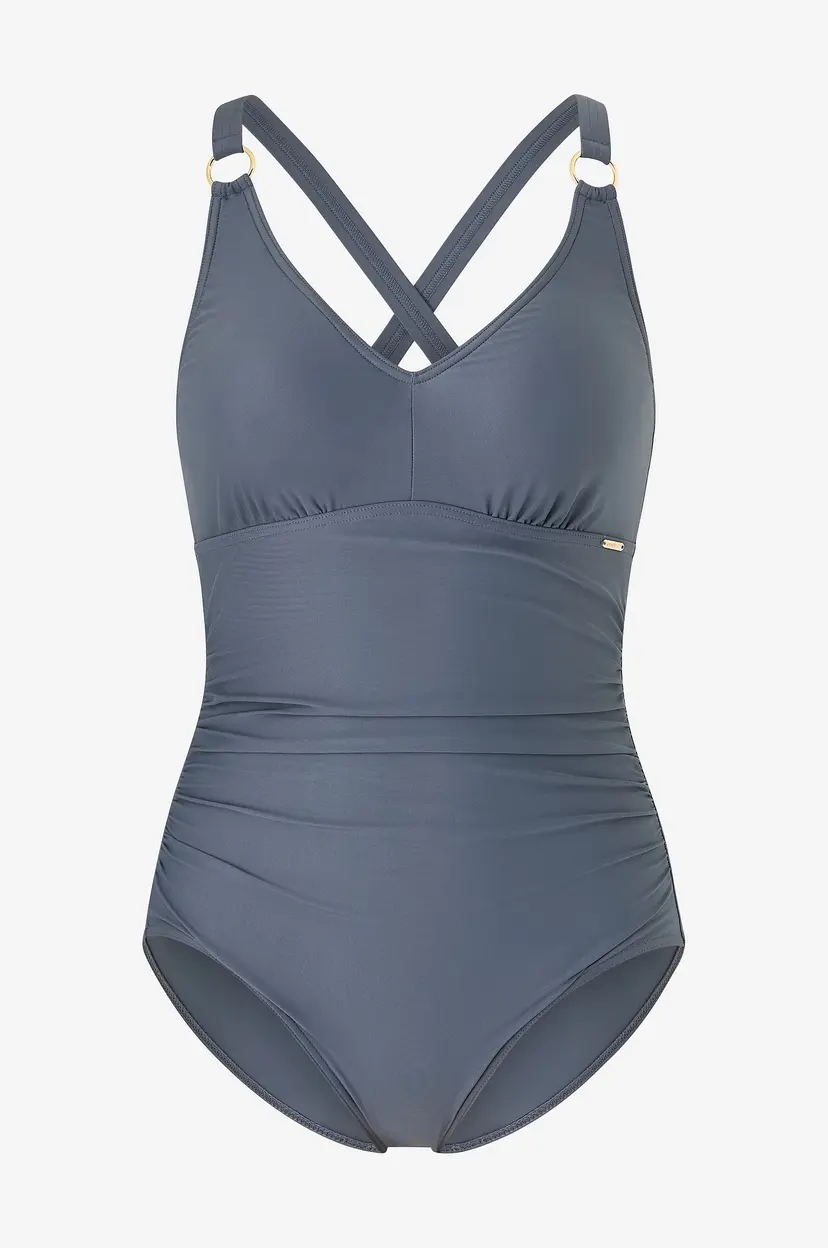 Speedo Badedrakt Womens Shaping V Neck 1 Piece - Grå