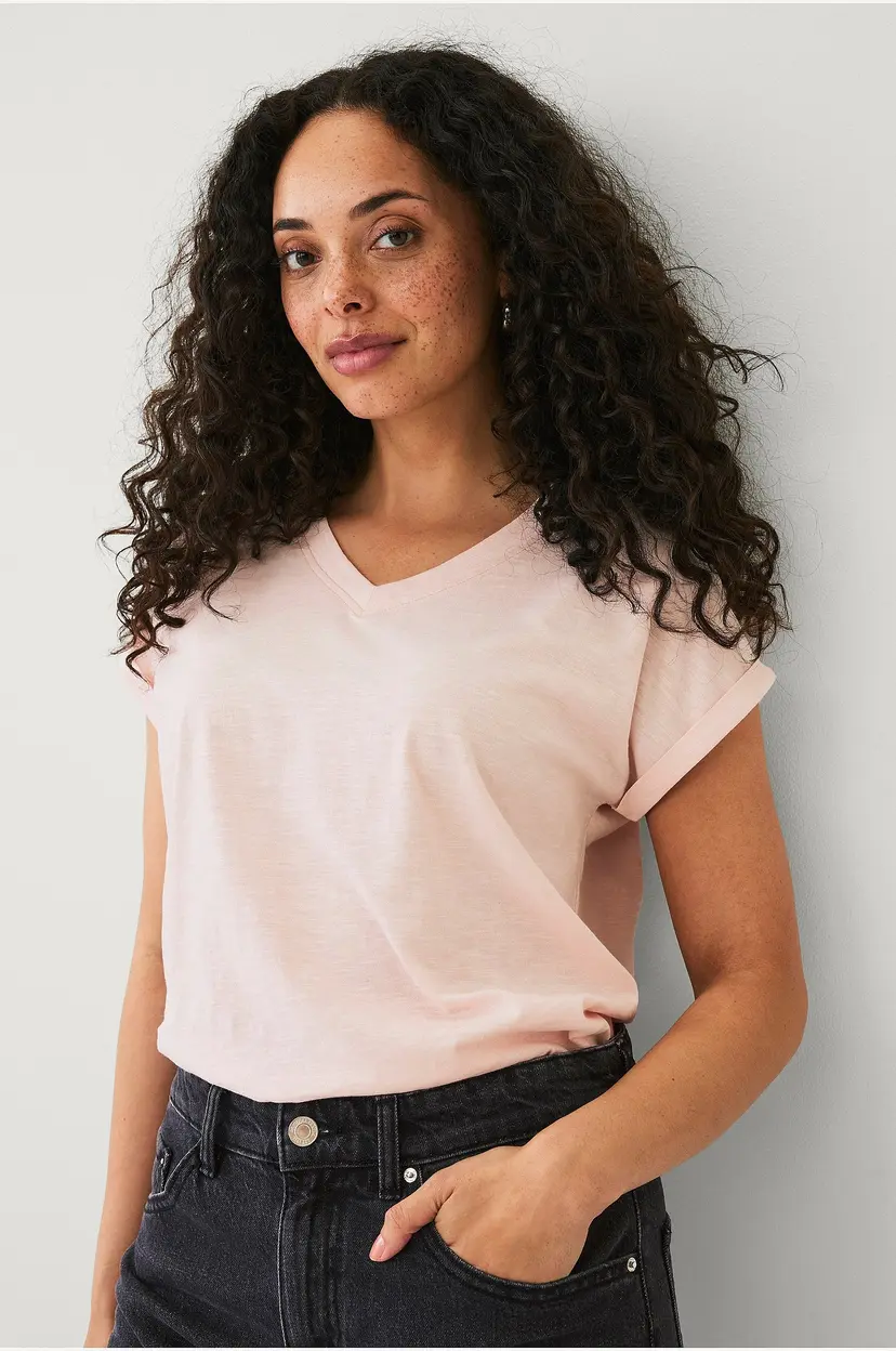 Ellos Collection Topp med v-hals - Rosa
