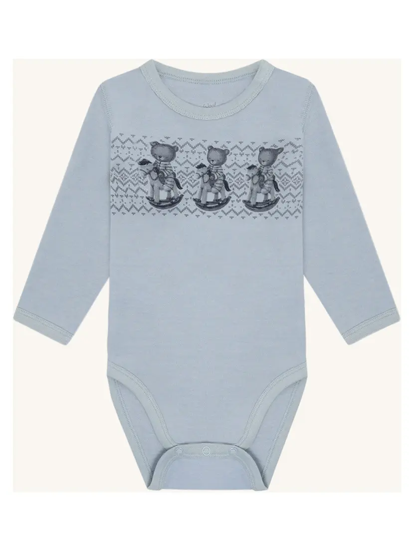 Hust and Claire Body i ull/bambus "Teddy" Baby Blue