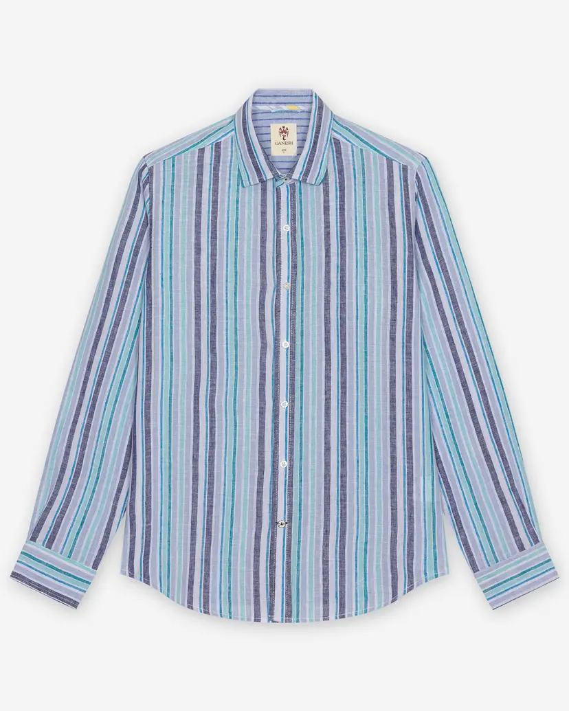 Ganesh Ganesh 75700TC Blue Linen shirt