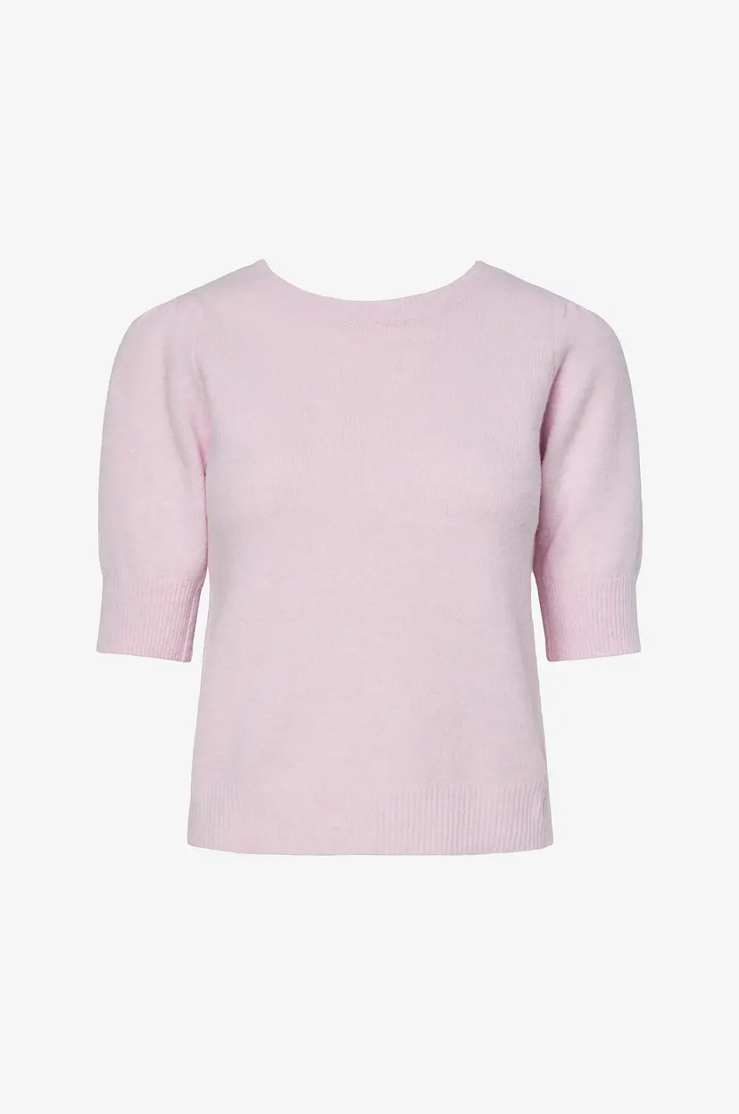 Pieces Genser pcFunia SS O-neck Bow Knit Top D2D - Rosa