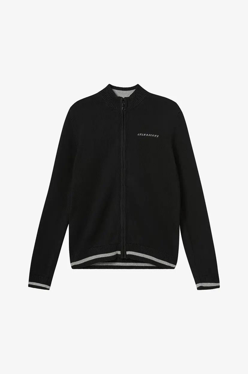 Lyle & Scott Kardigan Script Logo Embroidery - Svart