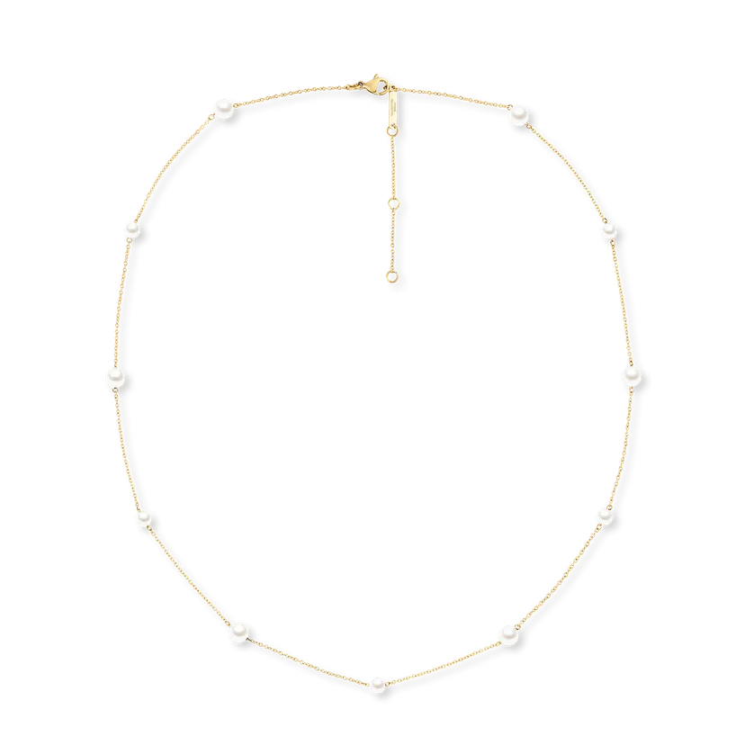 Daniel Wellington Gold Necklace Pearl Step | DW