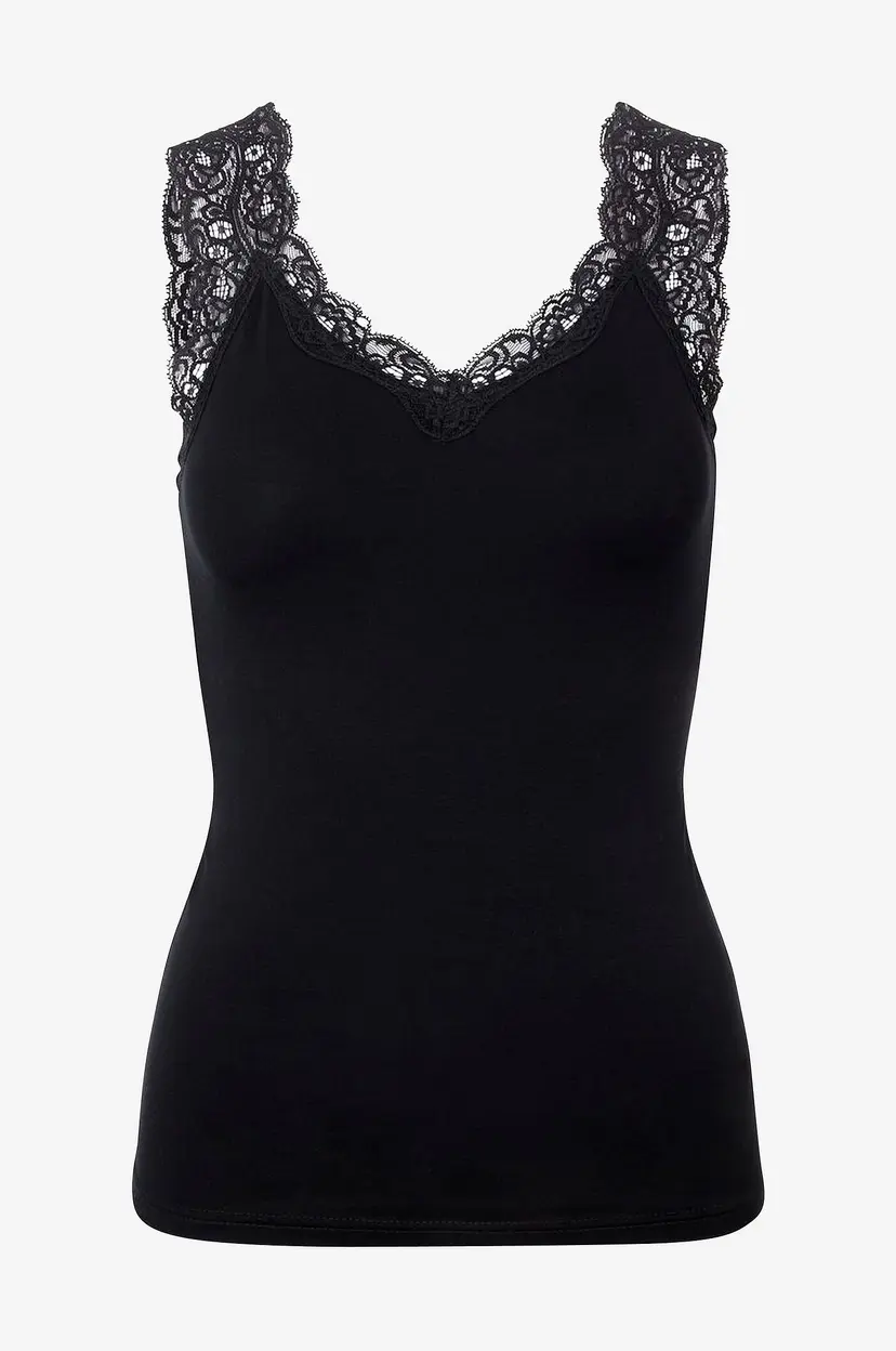 Pieces Topp pcBarbera Lace Top - Svart