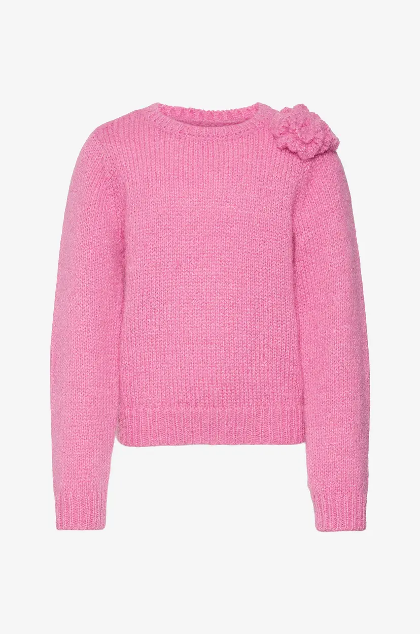 Vero Moda Girl Genser vmAdia LS O-neck Flower Pullover - Rosa